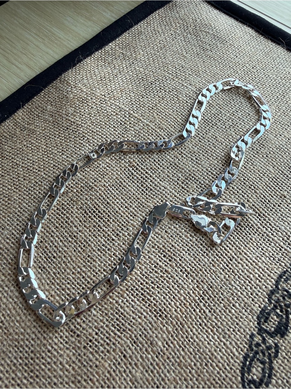 Sterling Silver Figaro Chain Necklace - Silver